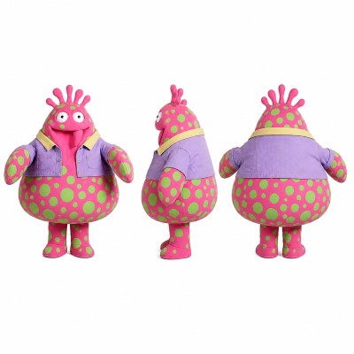Spotted Monster Mascot Costume in Pink and Green Adult