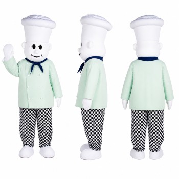 Baker Mascot Costume in Mint with White Chef Hat Adult