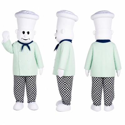 Baker Mascot Costume in Mint with White Chef Hat Adult
