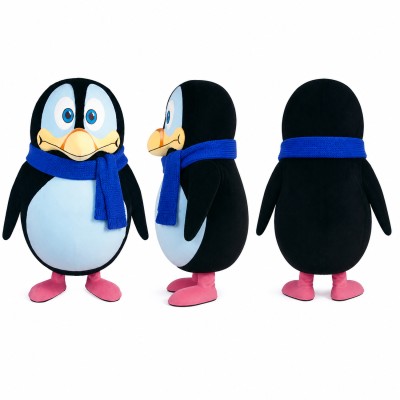 Penguin Mascot Costume in Black and Blue Adult