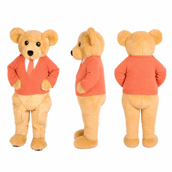 Mouse Mascot Costume in Tan with Orange Jacket Adult