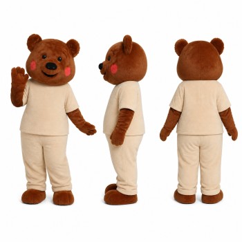 Bear Mascot Costume in Brown and Cream Adult