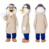 Duck Detective Mascot Costume with Beige Trench Coat Adult