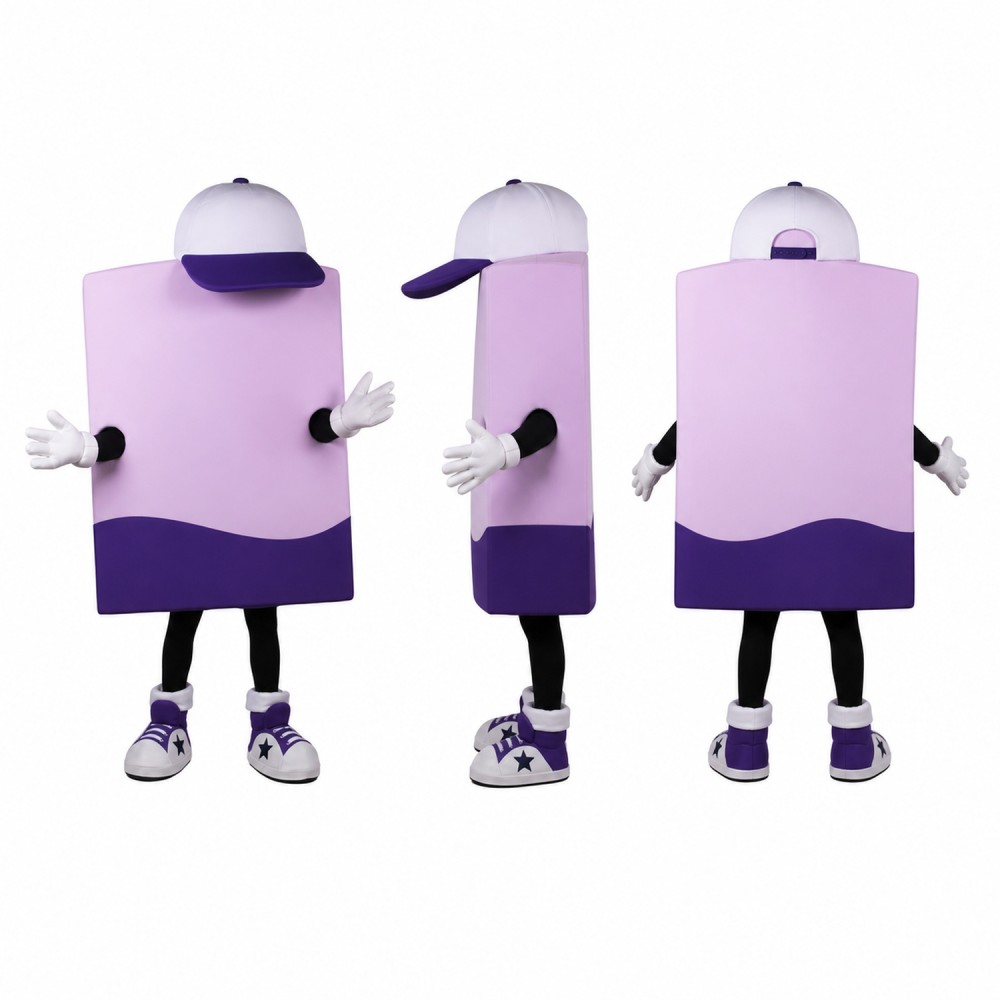 Product Box Mascot Costume in Lavender and Purple Adult Product Box Mascot Costume in Lavender and Purple Adult