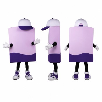 Product Box Mascot Costume in Lavender and Purple Adult