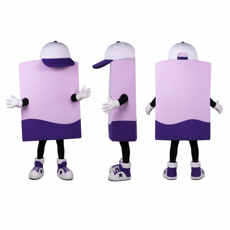 Product Box Mascot Costume in Lavender and Purple Adult