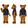 Bear Mascot Costume in Brown with Navy Shirt Adult