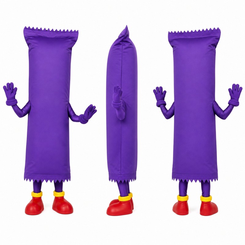 Snack Packet Mascot Costume in Purple Adult