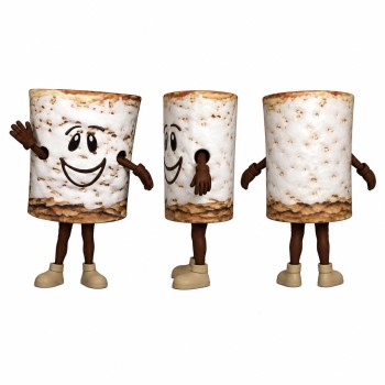 Burrito Mascot Costume in Toasted Brown and Cream Adult