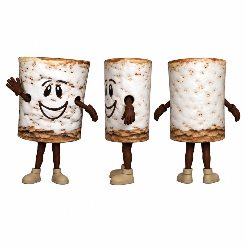 Burrito Mascot Costume in Toasted Brown and Cream Adult