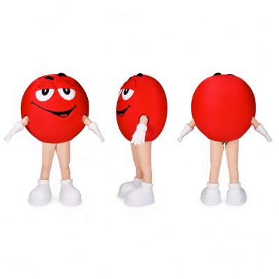 Ball Mascot Costume in Red with White Gloves Adult