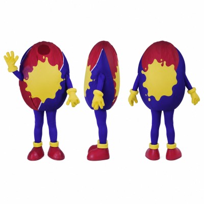 Paint Palette Mascot Costume in Burgundy with Colorful Splash Adult