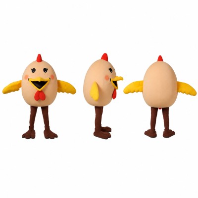 Chicken Mascot Costume in Yellow with Red Comb Adult