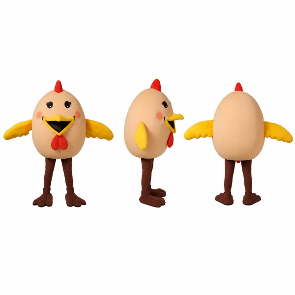 Chicken Mascot Costume in Yellow with Red Comb Adult