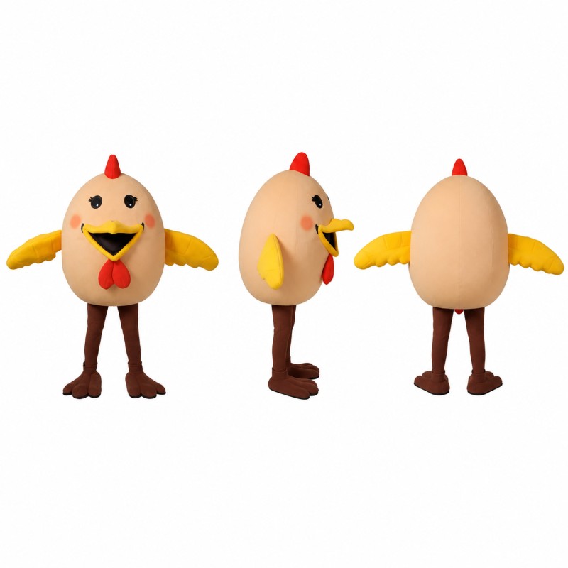 Chicken Mascot Costume in Yellow with Red Comb Adult