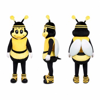 Bee Mascot Costume in Yellow and Black Adult