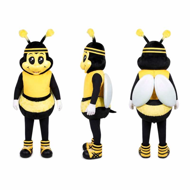 Bee Mascot Costume in Yellow and Black Adult