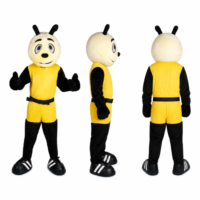 Bee Mascot Costume in Yellow and Black Adult