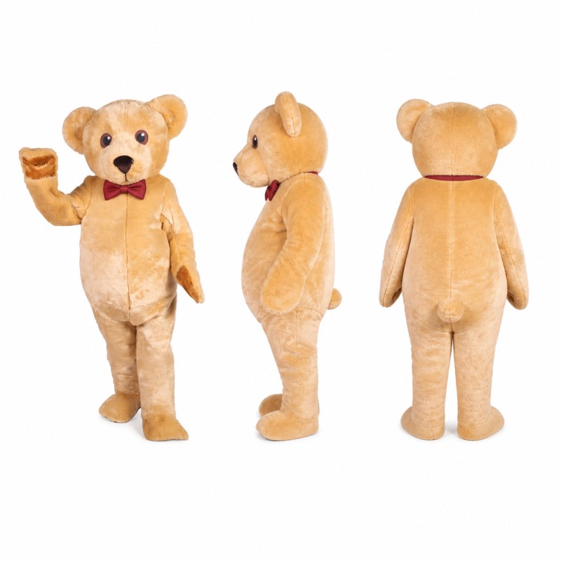 Tan Bear Mascot Costume with Cream Belly Adult