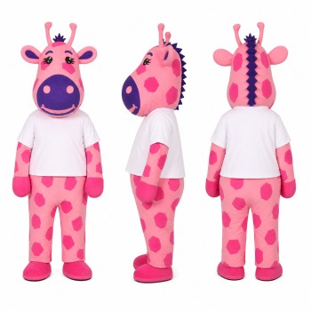 Cow Mascot Costume in Pink and White Adult