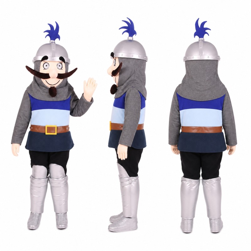 Knight Mascot Costume in Gray and Burgundy Adult