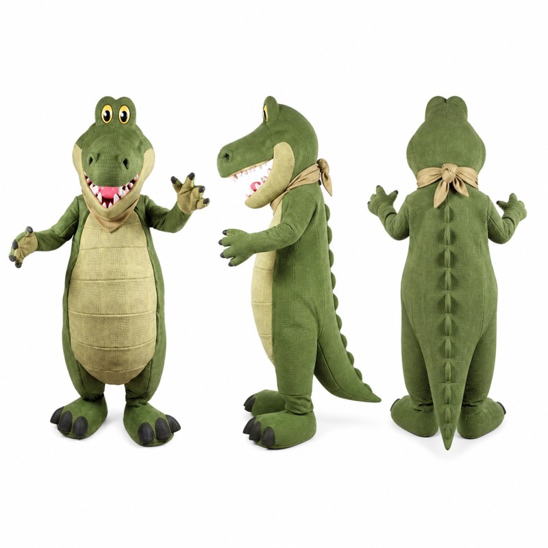 Crocodile Mascot Costume in Olive Green Adult