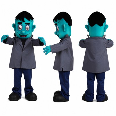 Vampire Mascot Costume in Teal with Gray Suit Adult