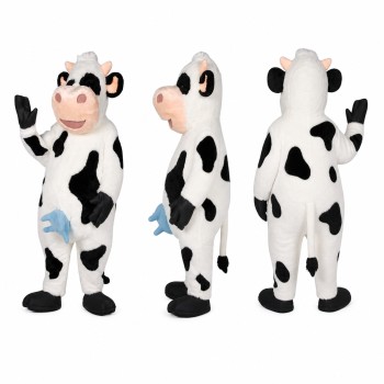 Cow Mascot Costume in Black and White Adult