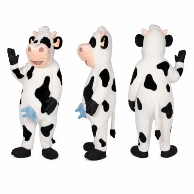 Cow Mascot Costume in Black and White Adult