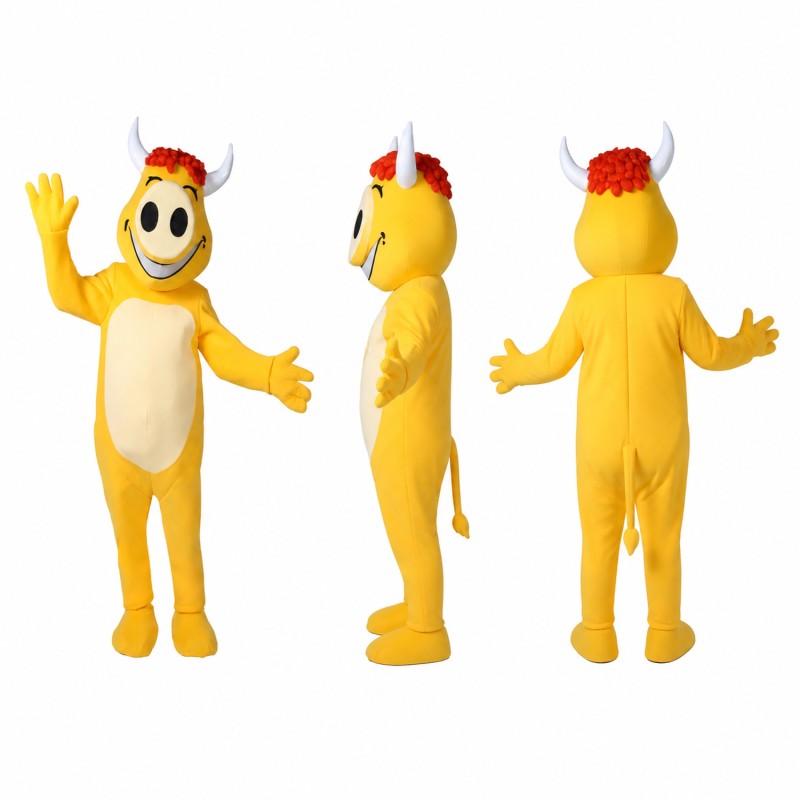 Chicken Mascot Costume in Yellow with Red Cap Adult