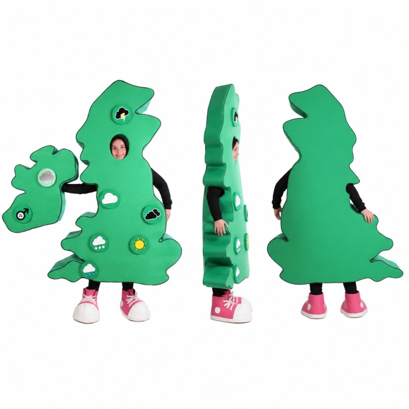 Puzzle Piece Mascot Costume in Green with White Shapes Adult