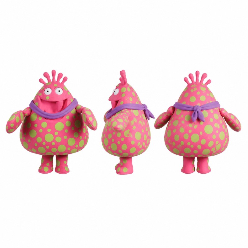 Spotted Monster Mascot Costume in Pink and Green Adult
