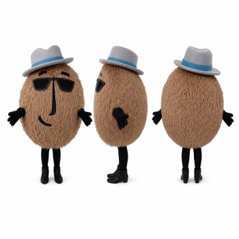 Coconut Mascot Costume in Brown with Sunglasses and Hat Adult