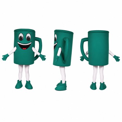 Mug Mascot Costume in Green with White Shoes Adult