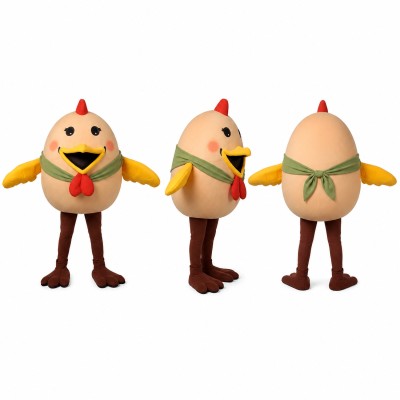 Chicken Mascot Costume in Yellow with Red Comb Adult