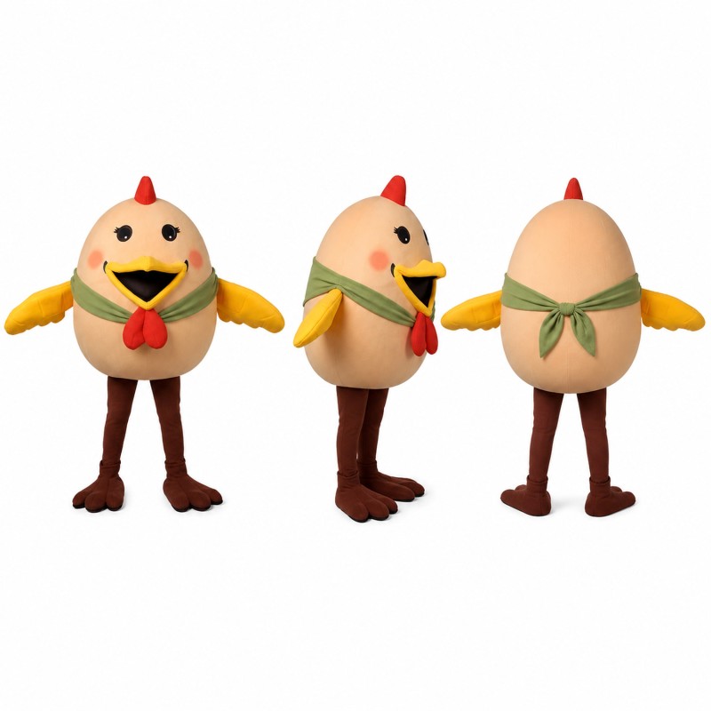 Chicken Mascot Costume in Yellow with Red Comb Adult