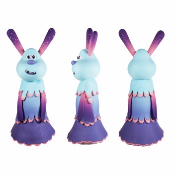 Fantasy Rabbit Mascot Costume in Blue with Purple Dress Adult