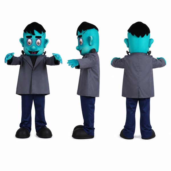 Vampire Mascot Costume in Teal with Gray Suit Adult