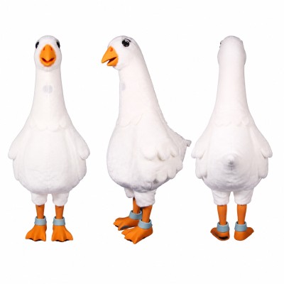 Goose Mascot Costume in White with Orange Beak Adult