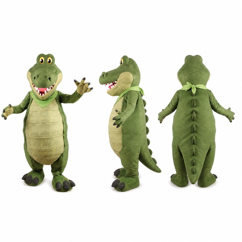 Crocodile Mascot Costume in Olive Green Adult