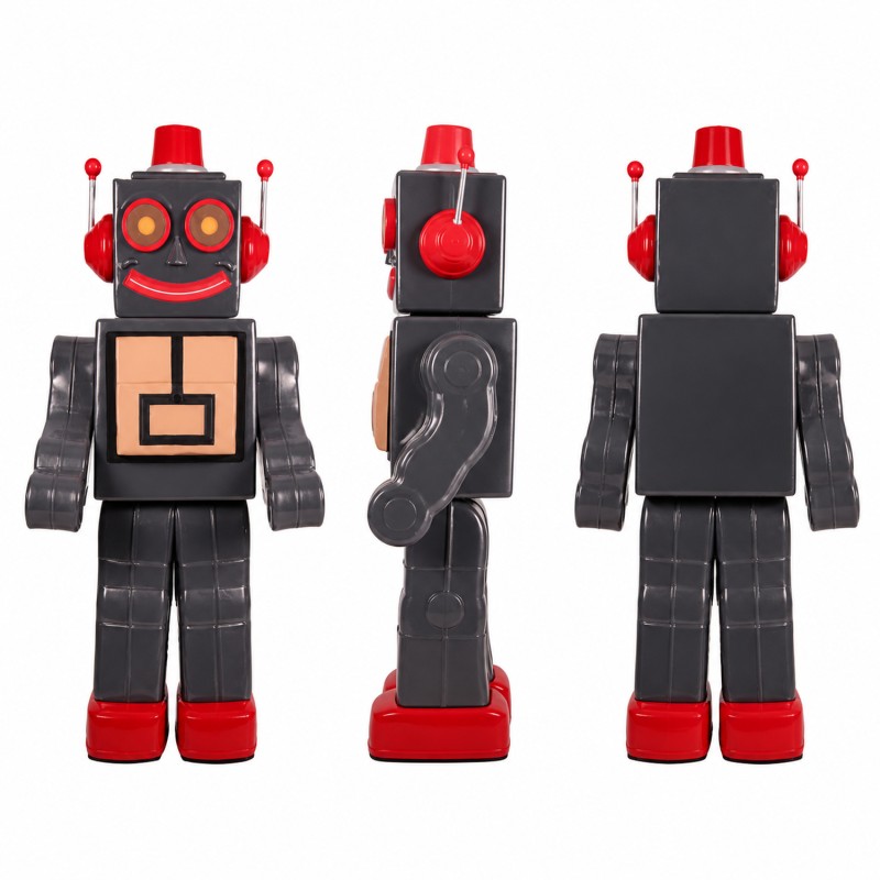 Robot Mascot Costume in Black and Red Adult