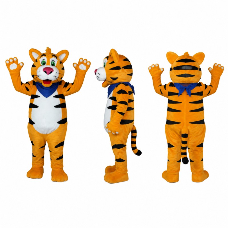 Tiger Mascot Costume in Orange with White Belly Adult