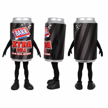 Soda Can Mascot Costume in Black with Red Label Adult