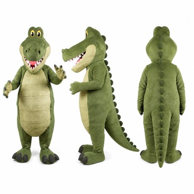 Crocodile Mascot Costume in Olive Green Adult