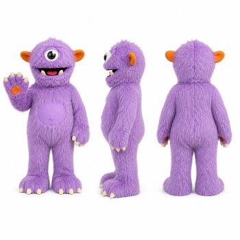 One Eyed Monster Mascot Costume in Purple Adult