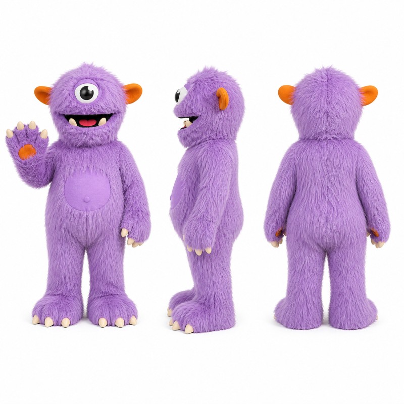 One Eyed Monster Mascot Costume in Purple Adult