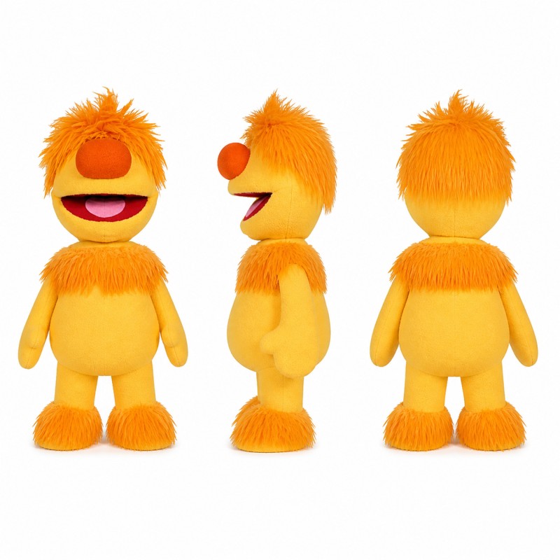 Furry Monster Mascot Costume in Orange and Yellow Adult