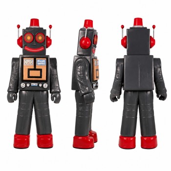 Robot Mascot Costume in Black and Red Adult