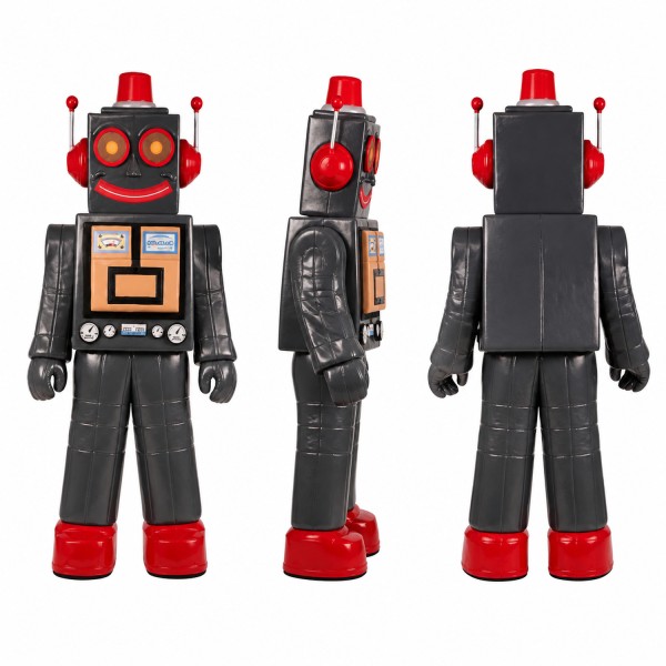 Robot Mascot Costume in Black and Red Adult
