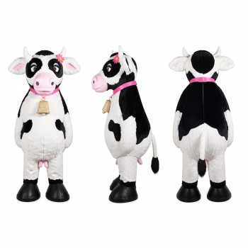 Cow Mascot Costume in Black and White Adult